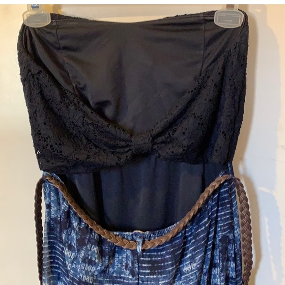 Strapless Summer Dress - Black & Blue XL - Picture 3 of 5